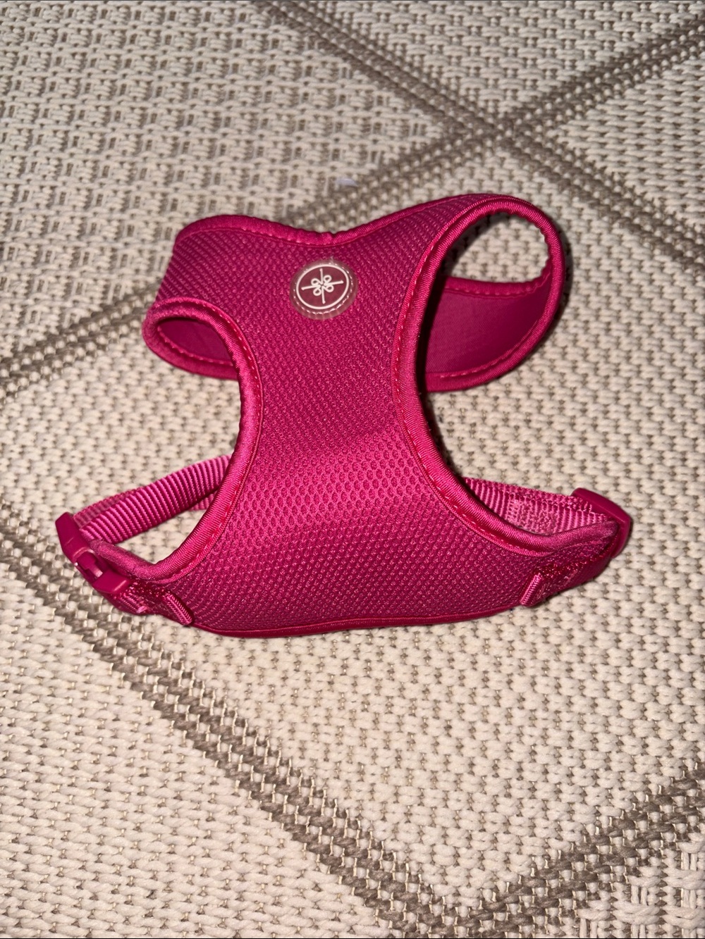 Magenta Padded Mesh Dog Harness with Logo Accent